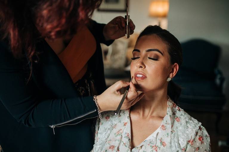 Maquilhagem de noiva, preparação da noiva, vestido de noiva, bouquet de noiva