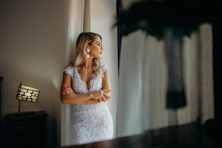 noiva batom vermelho