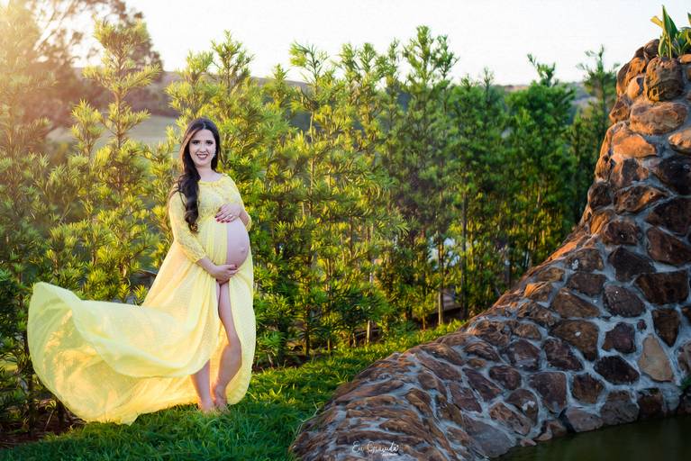 ensaio de gestante no por do sol