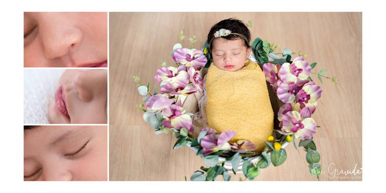 Detalhes de nariz, olho e boca de recem nascido