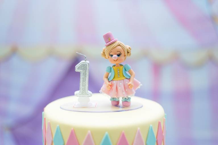 topo de bolo cenográfico circo rosa