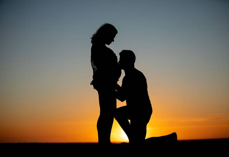 por do sol com gravida