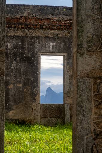 vista do cristo, moldura do cristo redentor 