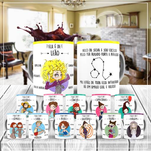 Canecas personalizadas tema signos - revelfilme - Eliseu Batista Fotografia
