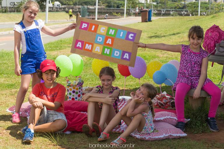 Fotografia de Aniversário Infantil no Parque- Banho de Arte