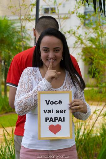 Fotografia de Revelação da Gravidez - Banho de Arte