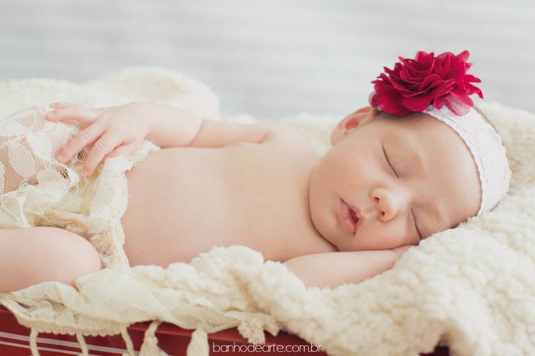 Fotografia de Recém-Nascidos (newborn) - Banho de Arte