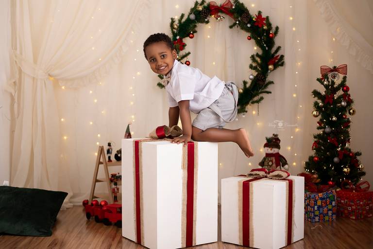 ensaio fotográfico infantil de natal