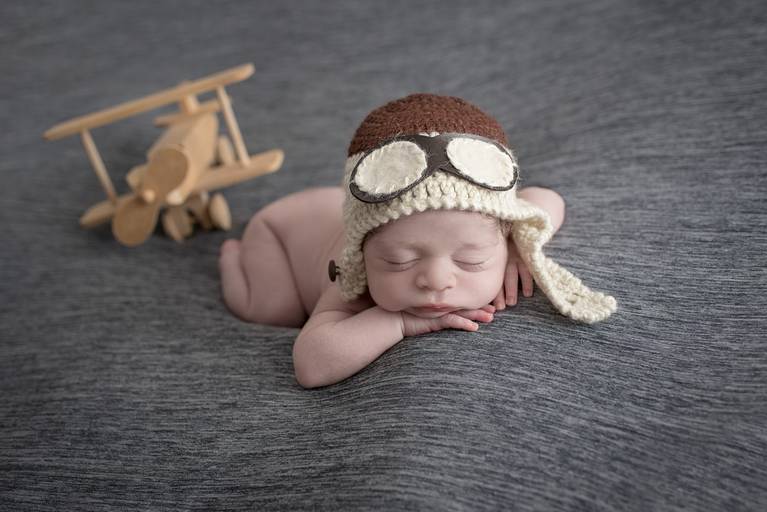 bebê Newborn de aviador