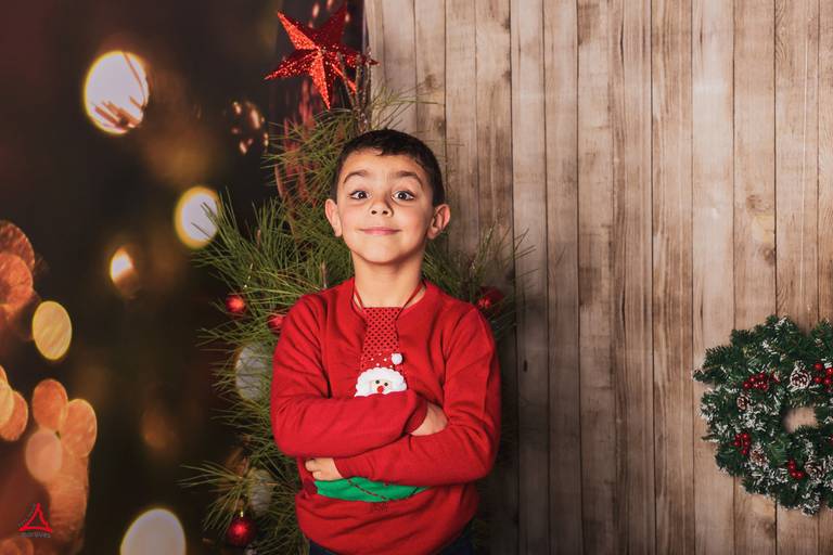Irmão na sessão fotográfica de natal