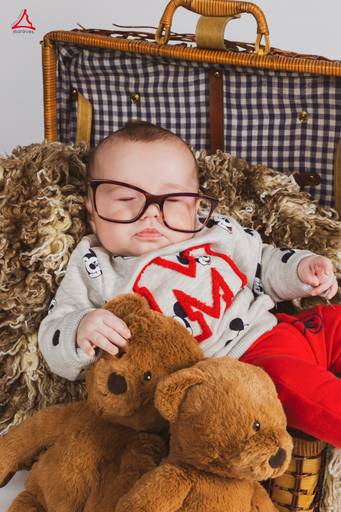 Guilherme na sessão fotográfica de estúdio