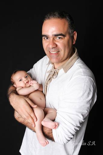 Fotografia de Bebês 3 meses com Papai