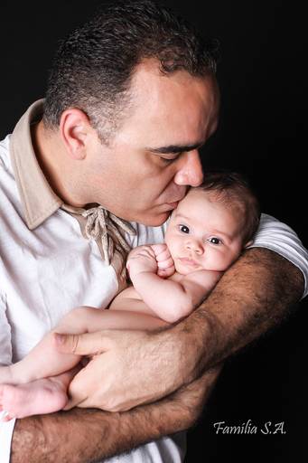 Fotografia de Bebês 3 meses com Papai