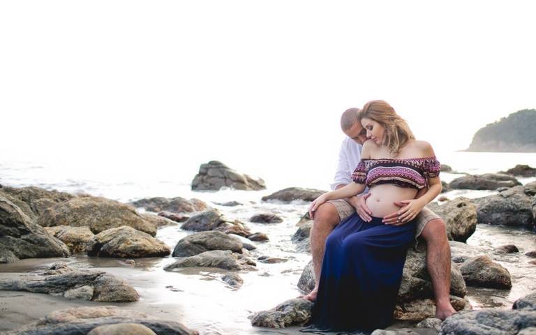 Ensaio gestante praia Calhetas 