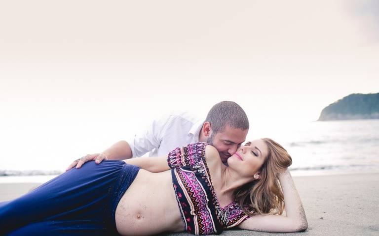 ensaio gestante praia Calhetas 