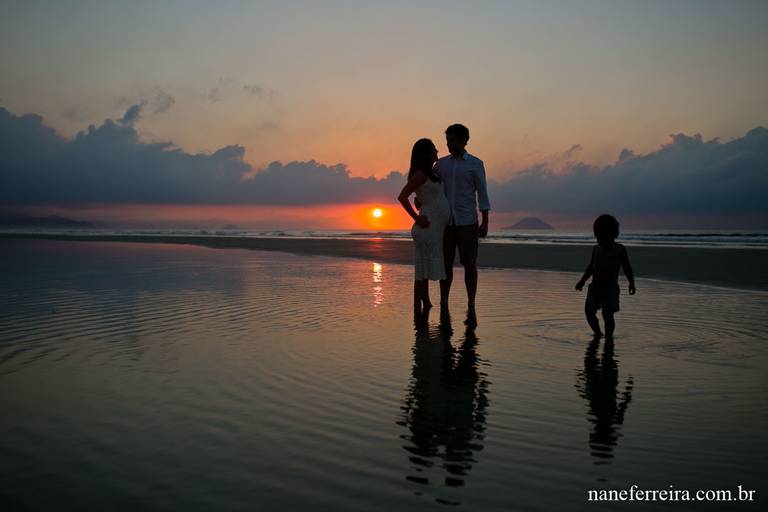 Fotografia gestante praia Silhueta 
