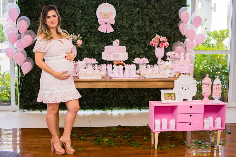 cha de bebe ovelhinha rosa