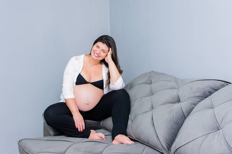 ensaio gestante em casa