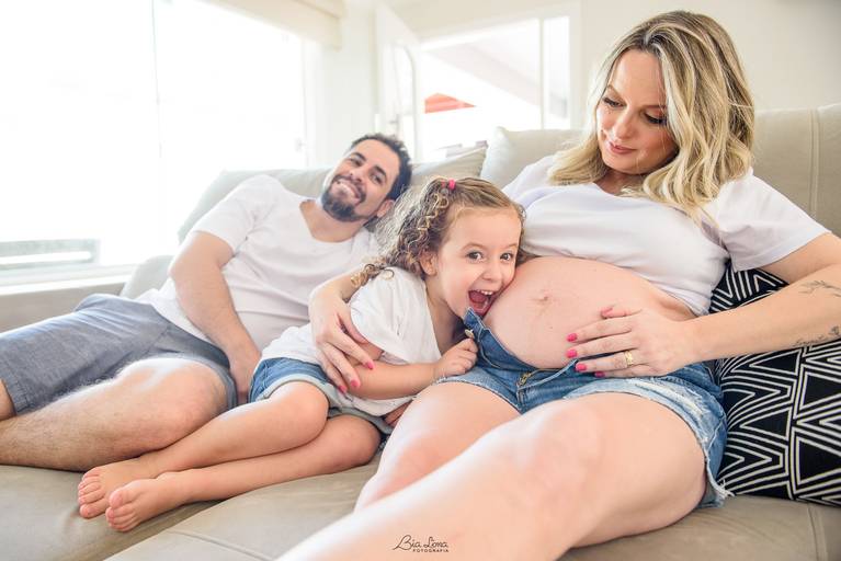 Ensaio gestante em casa com filho mais velho Campinas Bia Lima 