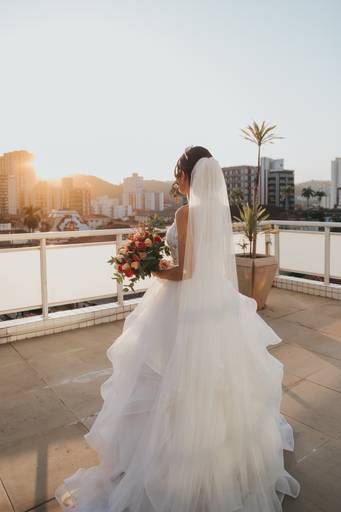 Fotos de noiva no por do Sol