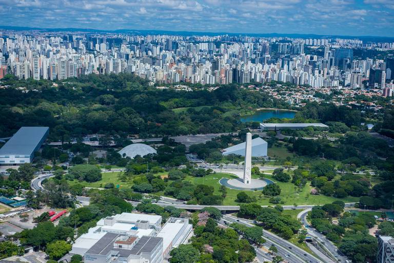 Fotografia aerea em São Paulo no parque ibirapuera