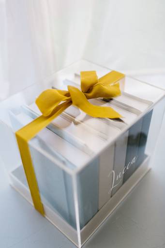 Box de Álbum Fotográfico para colar fotos e caixa acrílico