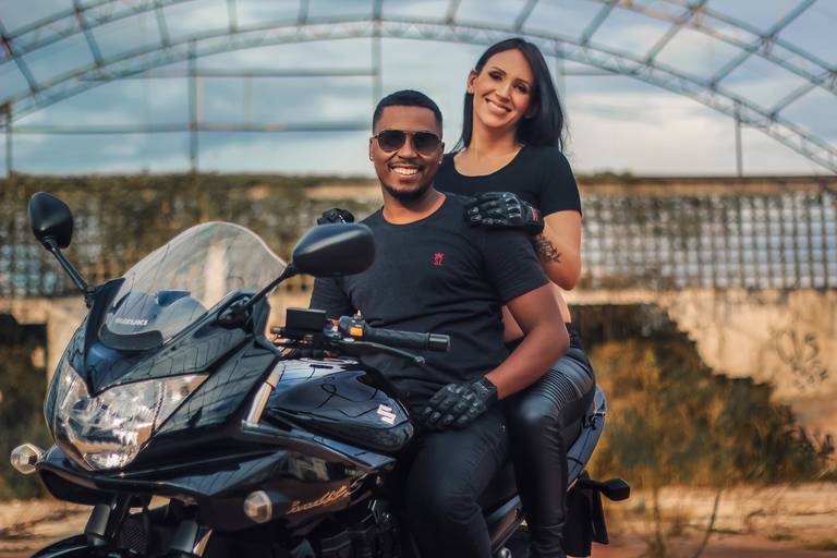 ensaio de gestante com moto