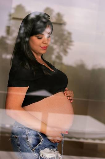 ensaio de gestante em casa