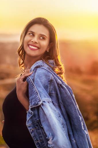 Ensaio de gestante no pôr do sol em Campo Limpo Paulista