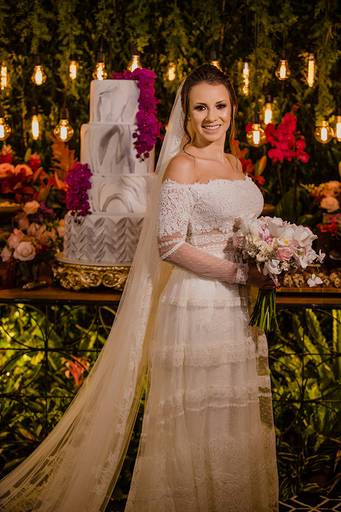 noiva com buquê