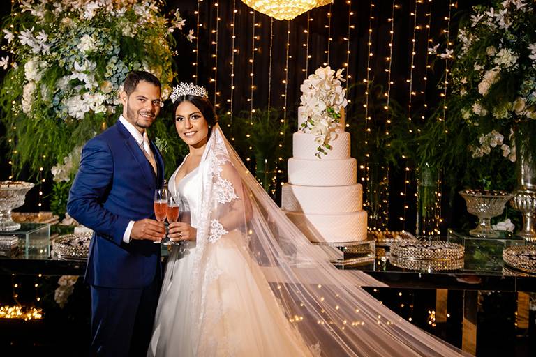 Noivos na recepção