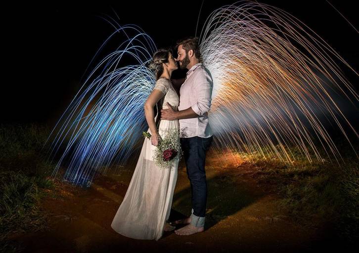 Pre wedding na serra de são pedro light painting