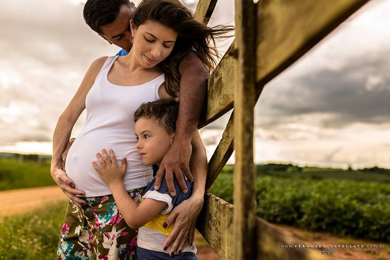 Ensaio de Gestante externo no campo - Quadra Tatuí