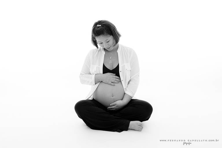 Ensaio de gestante em casa lifestyle