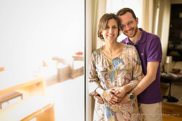 Ensaio de gestante em casa lifestyle