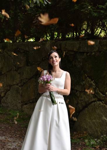 noiva de outono casamento no outono folhas castanho