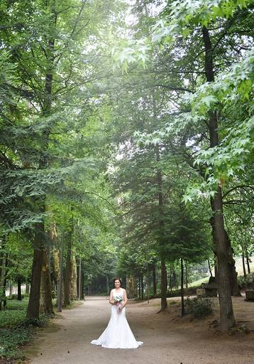 noiva jardim vestido de noiva verde arvores