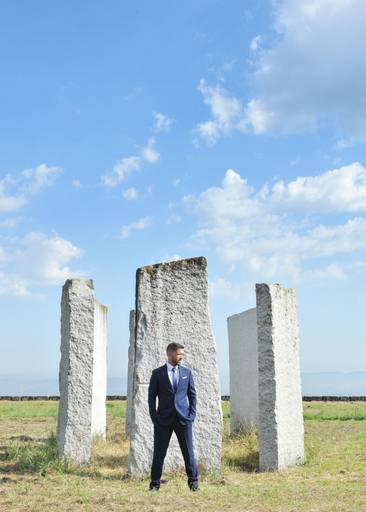 Noivo dia do casamento paisagem Castro Mozinho