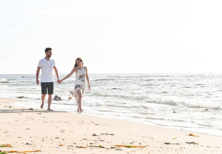 Sessão fotografia namorados na praia