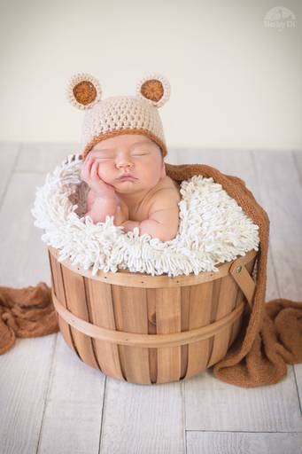 BabyDi, Fotografia de recém nascido, Newborn, urso, balde