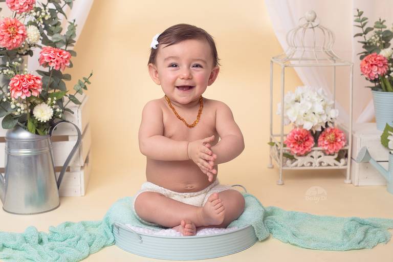 BabyDi, Fotografia de bebé, cenario floral