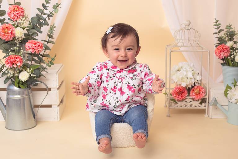 BabyDi, Fotografia de bebé, cenário floral