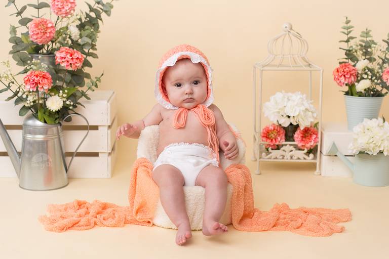 BabyDi, Fotografia de bebé, cenário floral