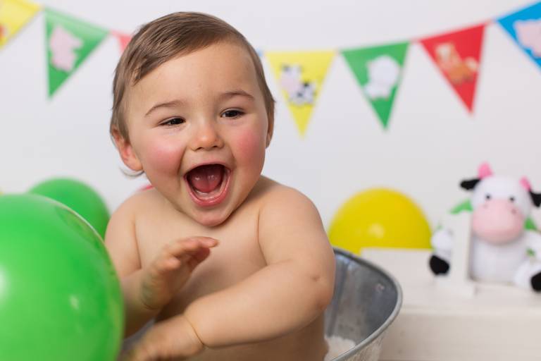 BabyDi, Smash the Cake, animais da quinta, banho