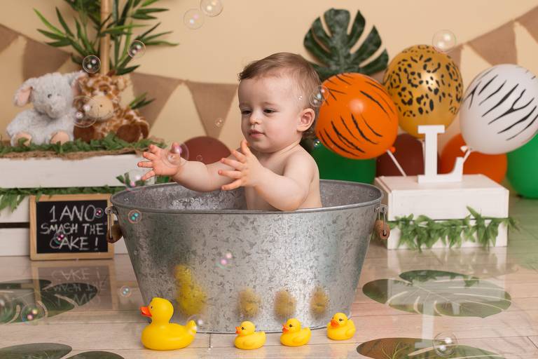 BabyDi, Smash the Cake, Animais da Selva, banho