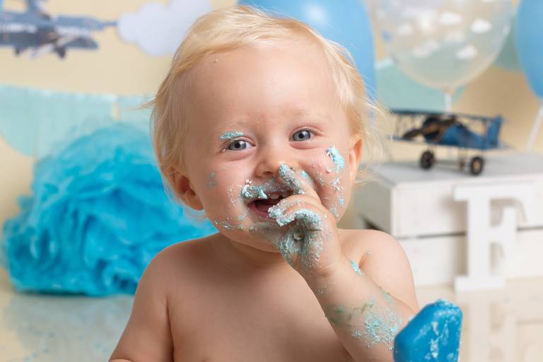 BabyDi, Smash the Cake aviador azul claro, sessão fotográfica 1 ano, bolo, Lisboa