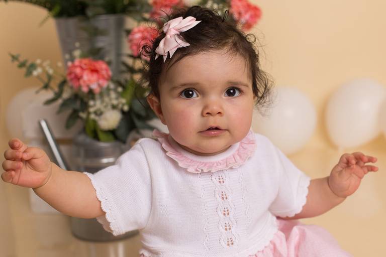 BabyDi, Smash the Cake floral, romantico, flores cor de rosa e branco