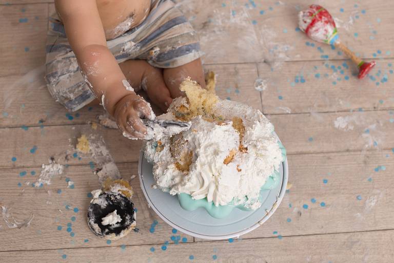 BabyDi, Smash the Cake Mickey azul claro, bolo