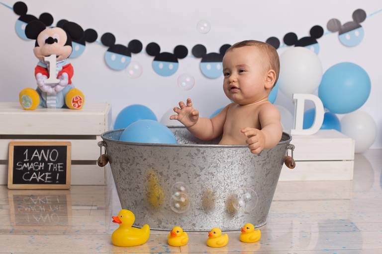 BabyDi, Smash the Cake Mickey azul claro, banho