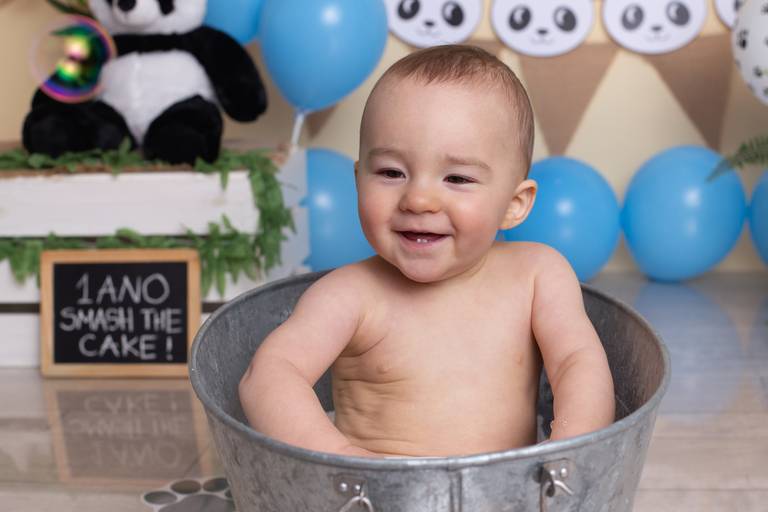 BabyDi, Smash the Cake, Panda azul, Happy Birthday